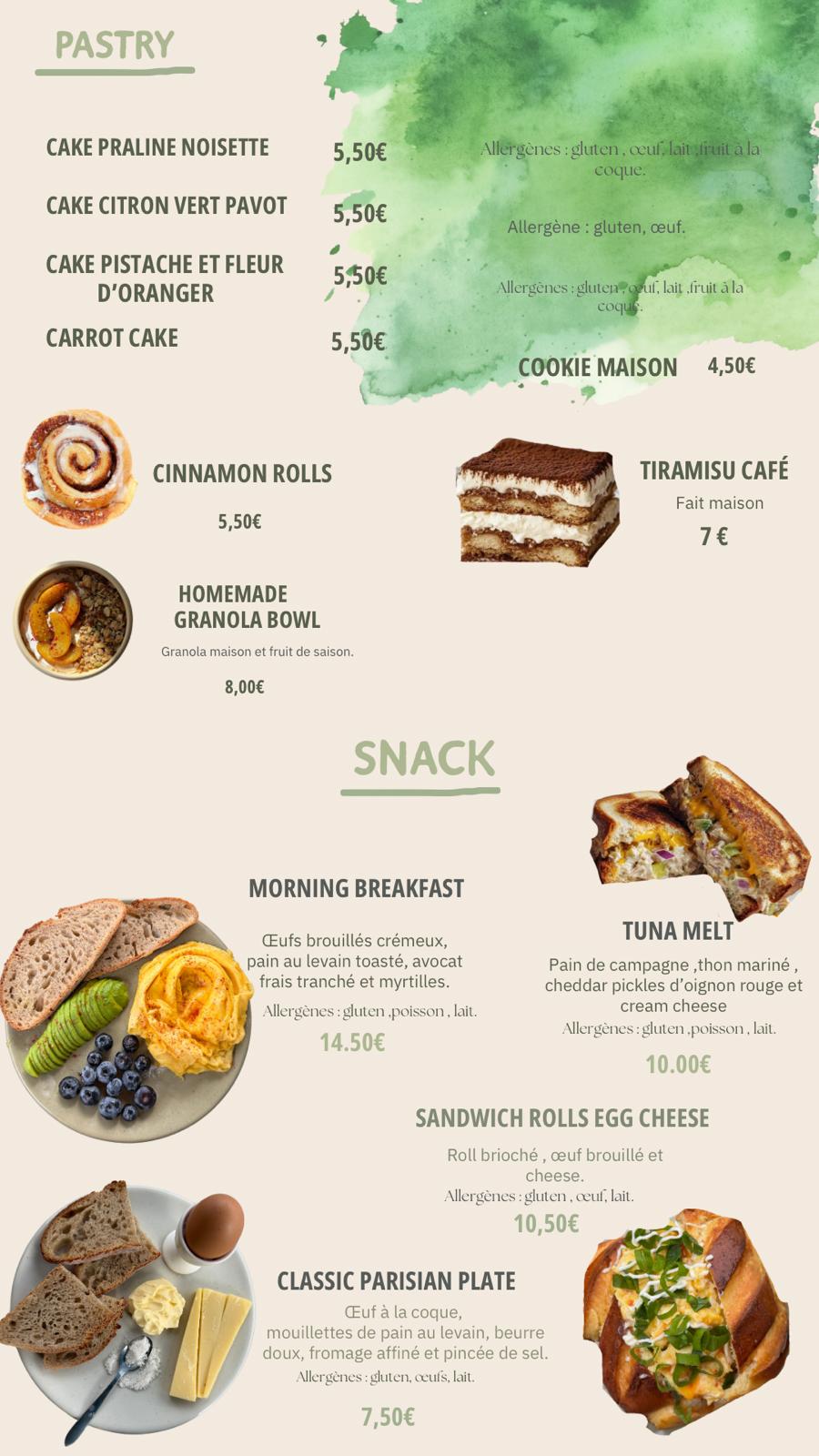 Menu Partie 2
